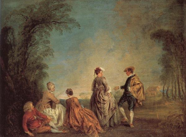 Jean-Antoine Watteau An Embarrassing Proposal china oil painting image